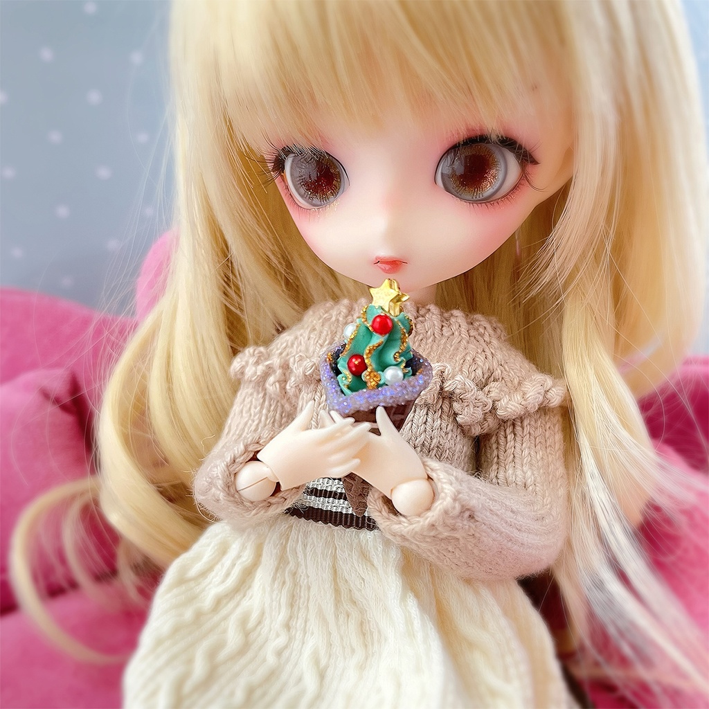 ドール小物 クリスマスソフトクリーム 20cmドールサイズ