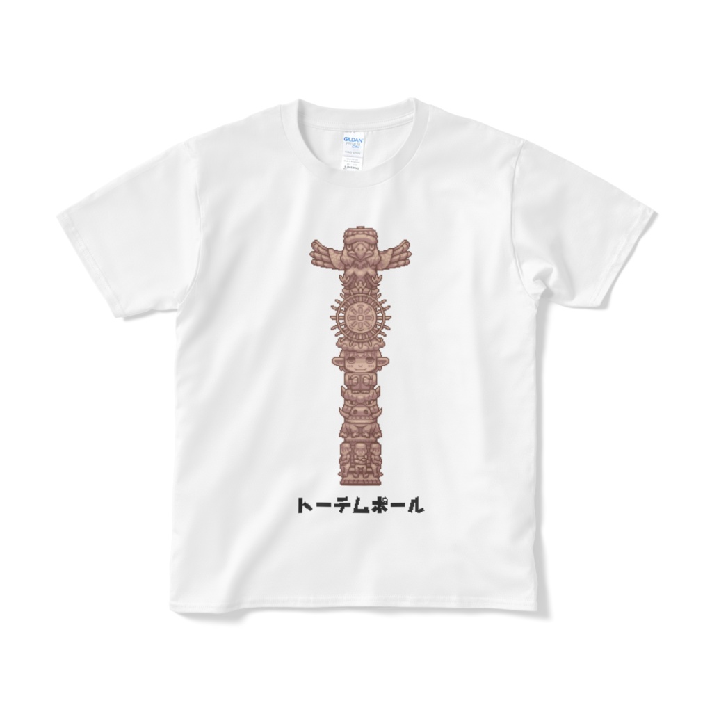 トーテムポール　ドット絵Tシャツ