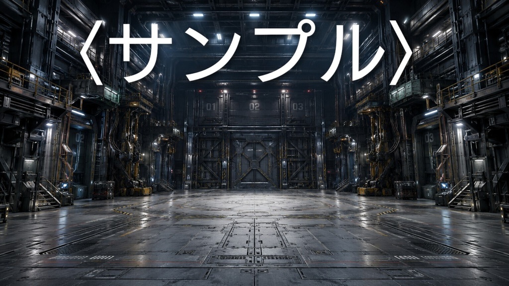【無料】HANGAR DATA 001 SFメカ撮影背景素材 Vol.01「巨大メカ格納庫」