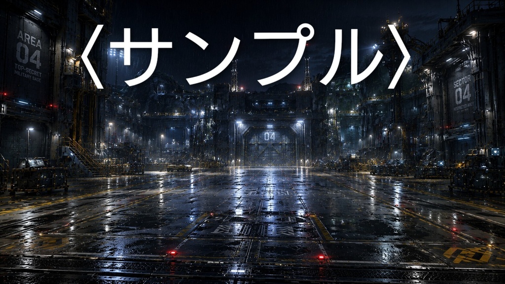HANGAR DATA 004  SFメカ撮影背景素材 Vol.04「夜の秘密基地」
