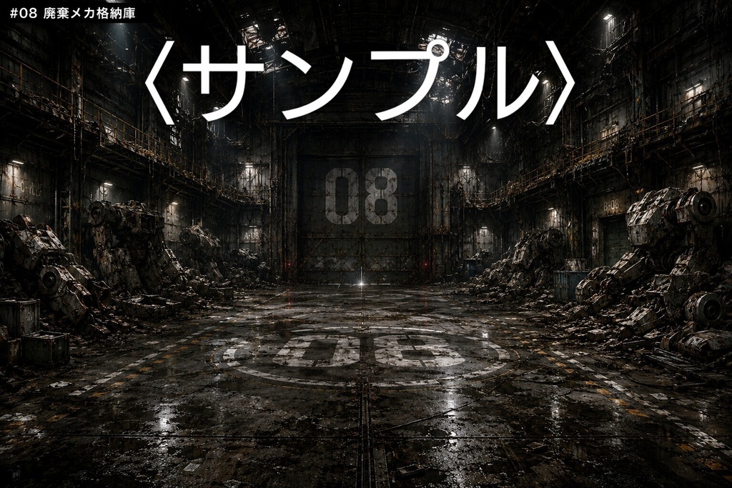 HANGAR DATA 008  SFメカ撮影背景素材 Vol.08「廃棄メカ格納庫」