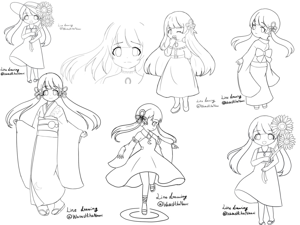 つくよみちゃんの塗り絵(その1)