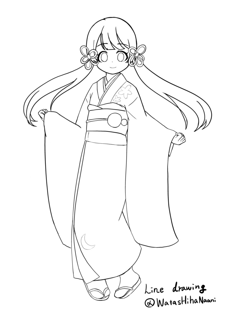 つくよみちゃんの塗り絵(その1)