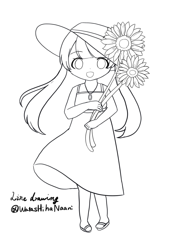 つくよみちゃんの塗り絵(その1)