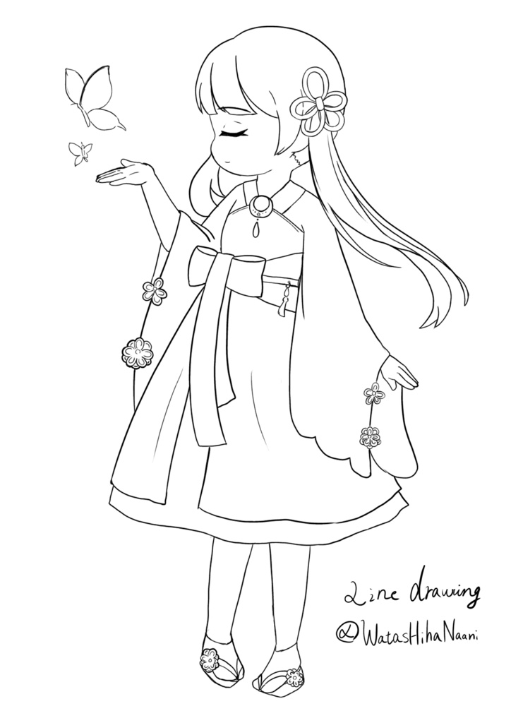 つくよみちゃんの塗り絵(その1)