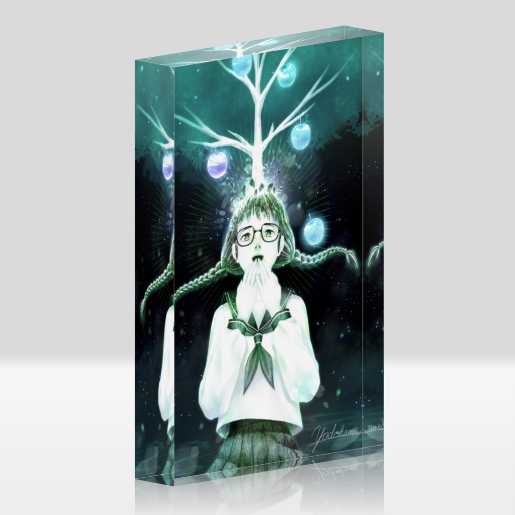 『Realization/知恵』やどかみアートアクリルブロック