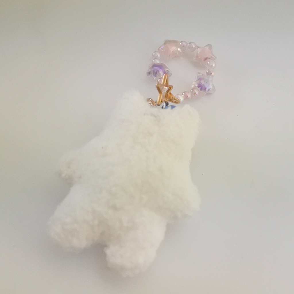 もこもこくまちゃん チャームつきマスコット アイボリー