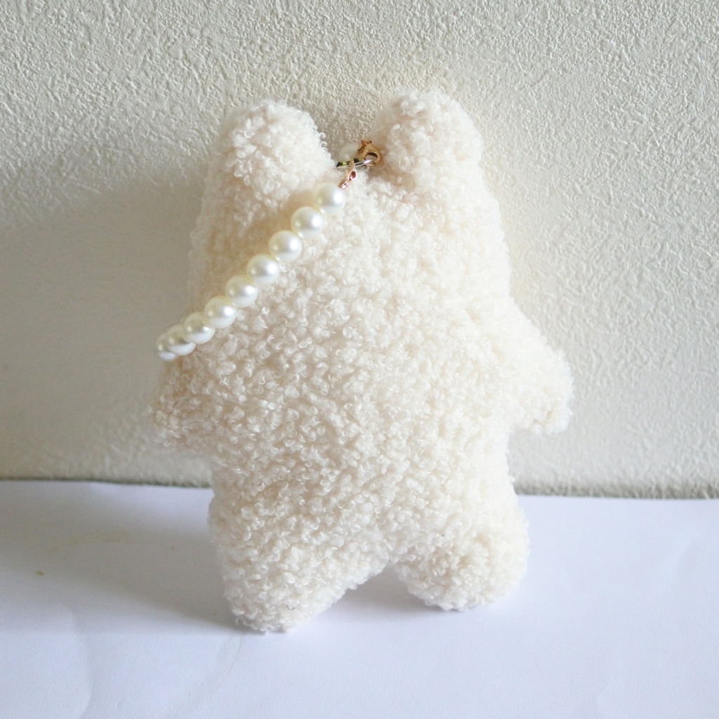 もこもこくまちゃん チャームつきぬいぐるみ 大きめサイズ