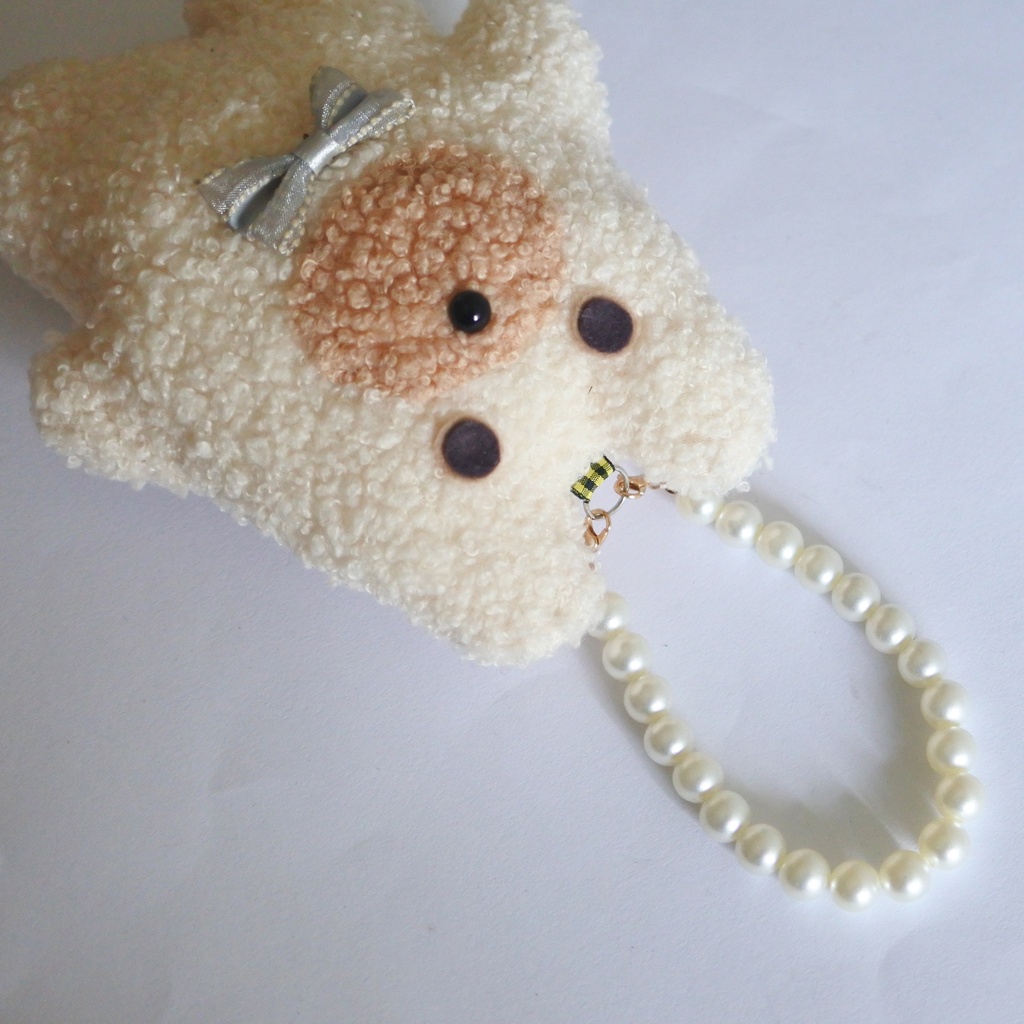 もこもこくまちゃん チャームつきぬいぐるみ 大きめサイズ