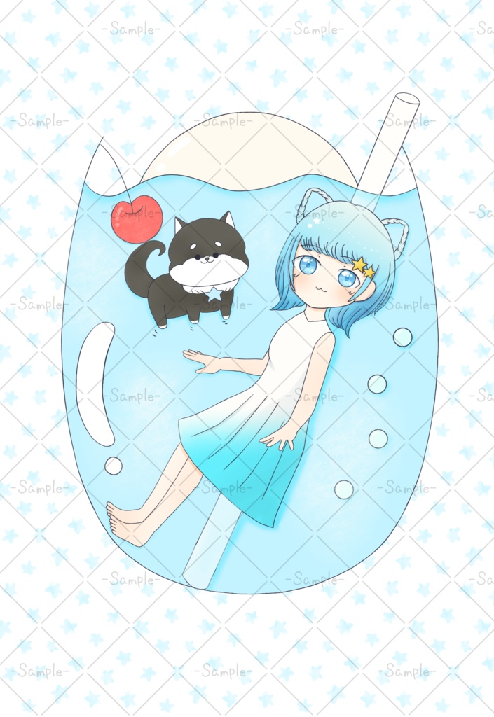 柴犬まめ。とポストカード