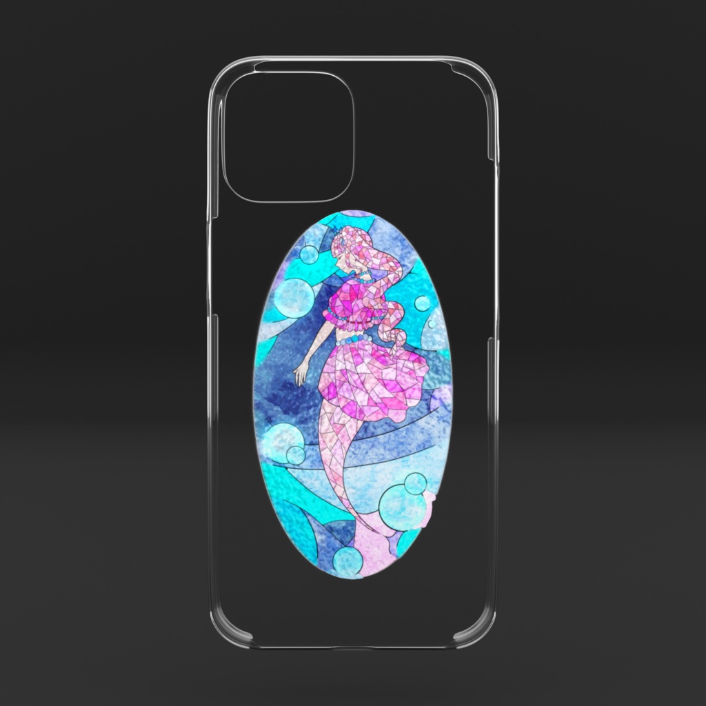 海乃姫🌸ステンドグラス風デザインクリアiPhoneケース