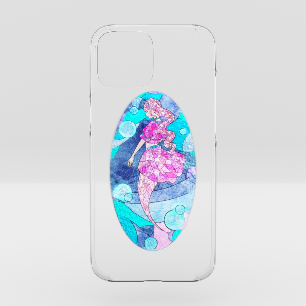 海乃姫🌸ステンドグラス風デザインクリアiPhoneケース