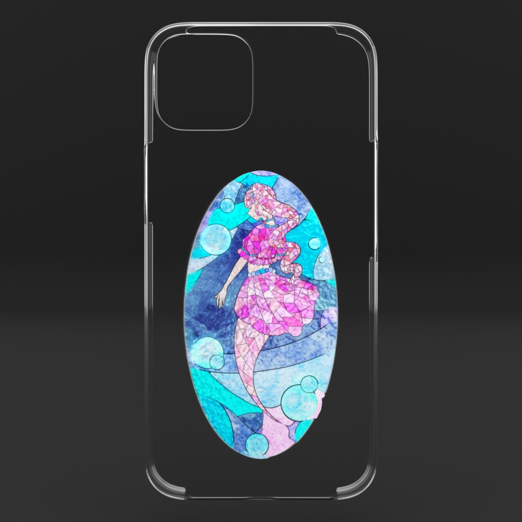 海乃姫🌸ステンドグラス風デザインクリアiPhoneケース