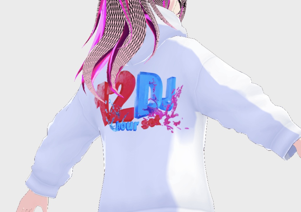 12時間DJ パーカー（白、黒）