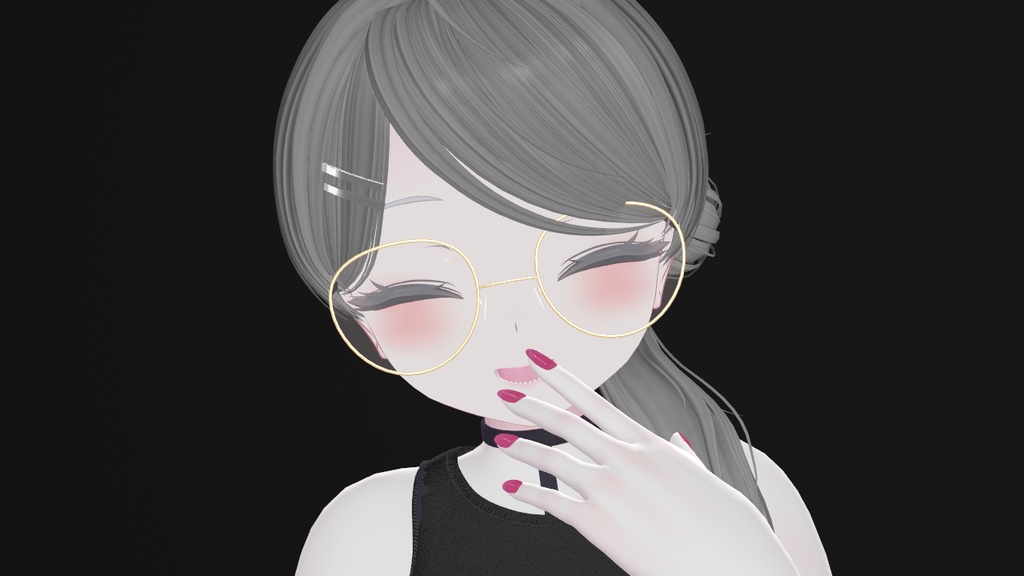 -0megata- Glass claer and colar Lanz