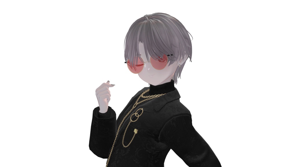 -0megata- Glass claer and colar Lanz