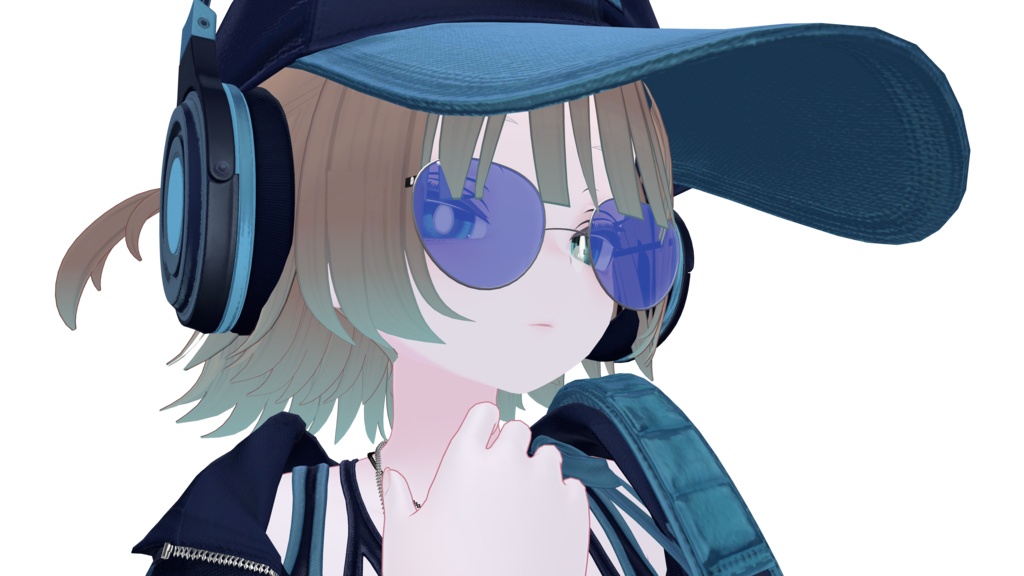 -0megata- Glass claer and colar Lanz