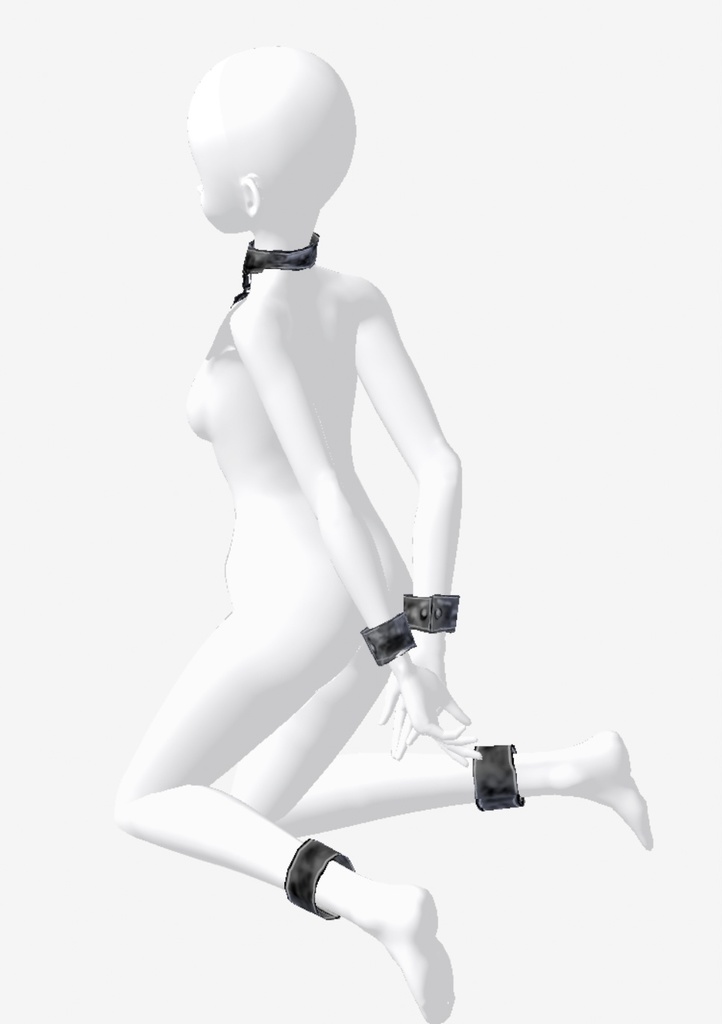 vroid用 鋼鉄製首輪・腕輪・足輪 リアル系