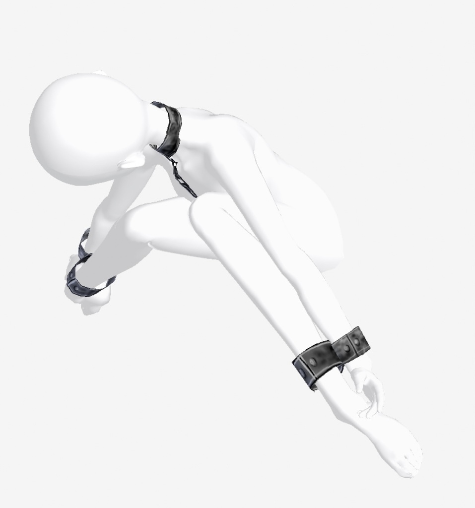 vroid用 鋼鉄製首輪・腕輪・足輪 リアル系