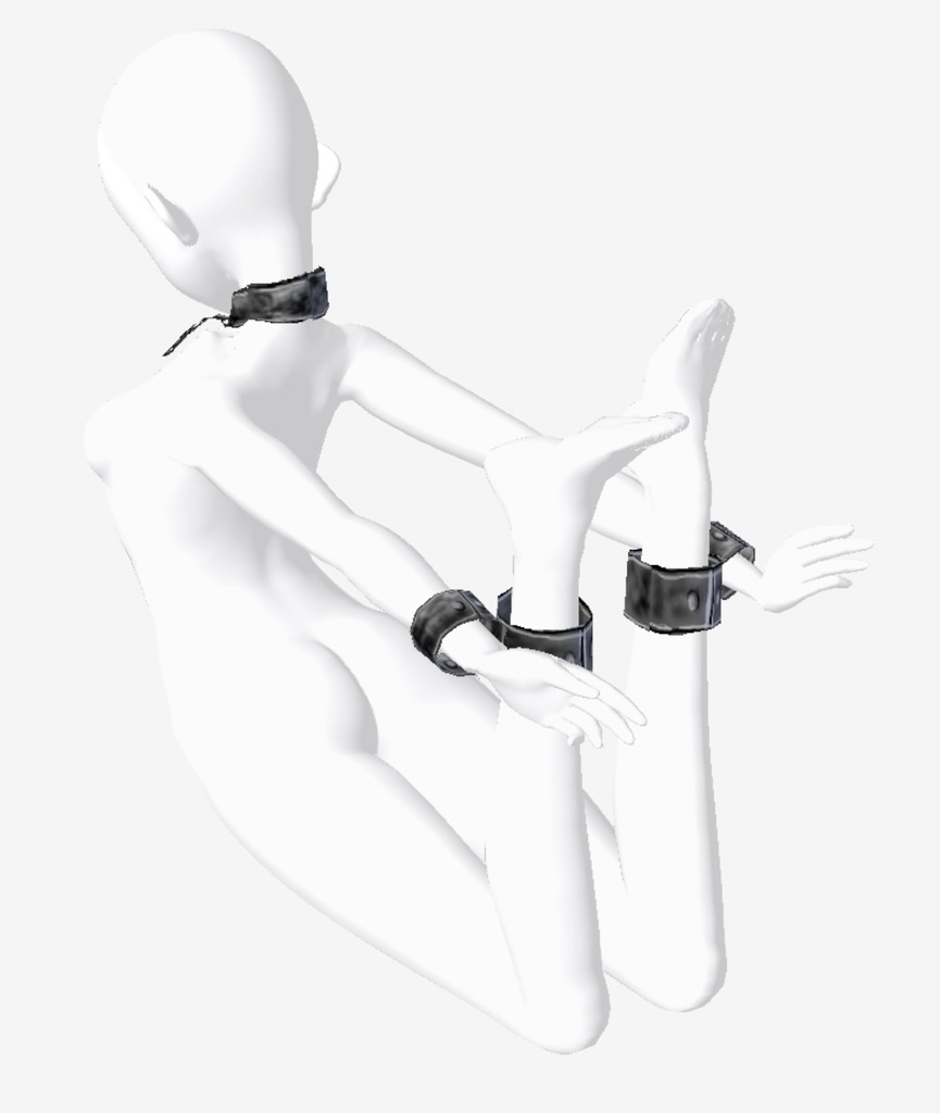 vroid用 鋼鉄製首輪・腕輪・足輪 リアル系