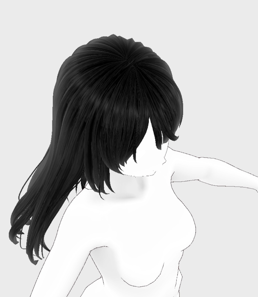 Vroid用 髪テクスチャ 美しい ストレート ロング 黒髪 金髪 リアル系