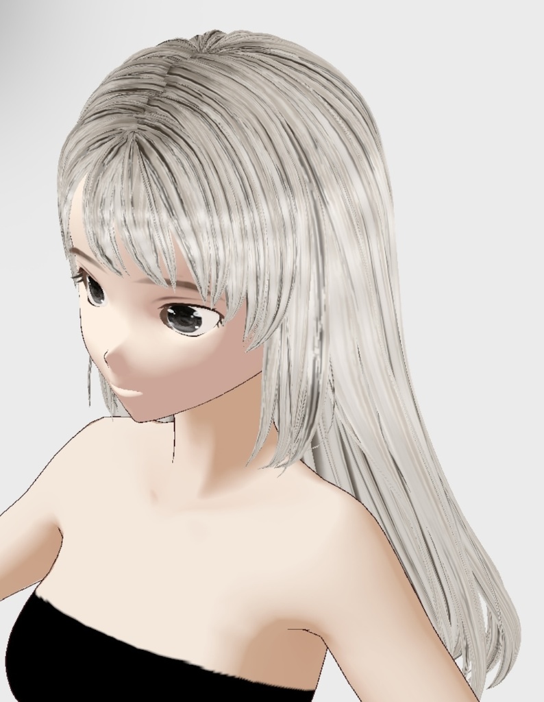 Vroid用 髪テクスチャ 美しい ストレート ロング 黒髪 金髪 リアル系