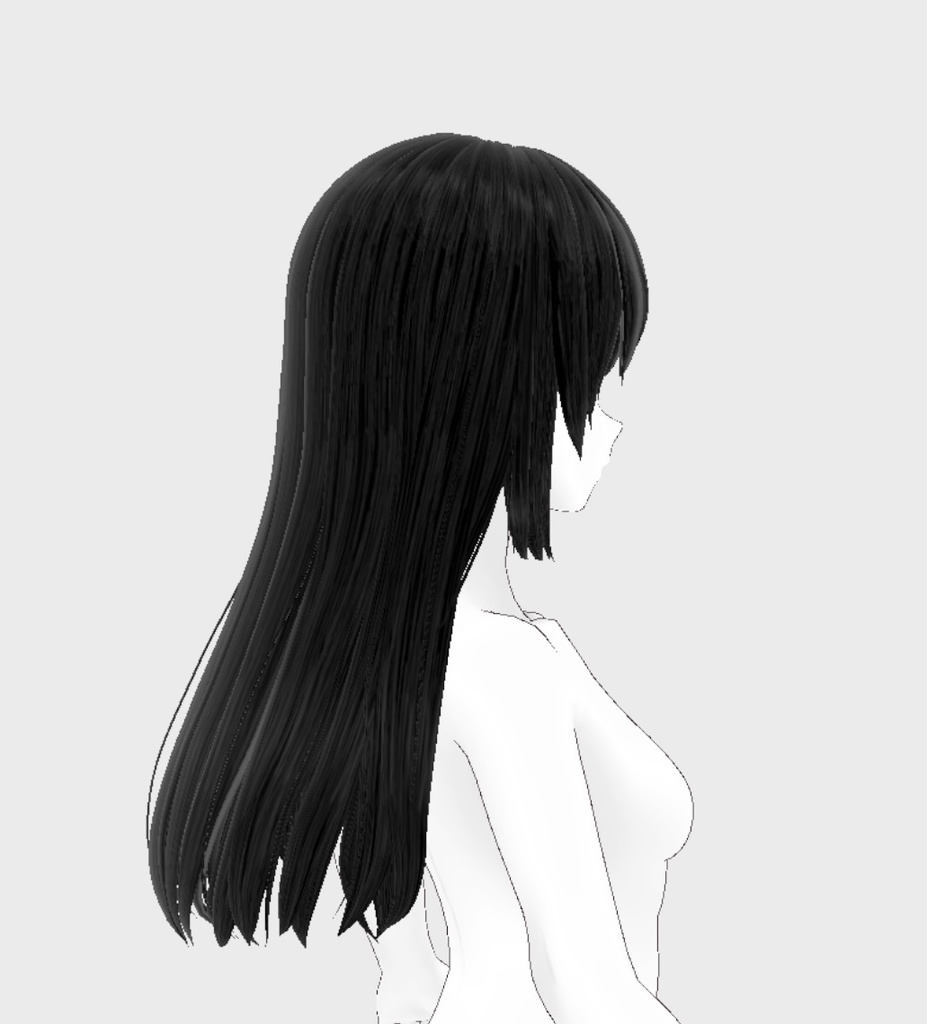 Vroid用 髪テクスチャ 美しい ストレート ロング 黒髪 金髪 リアル系
