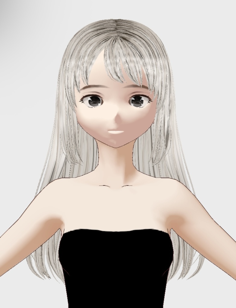 Vroid用 髪テクスチャ 美しい ストレート ロング 黒髪 金髪 リアル系