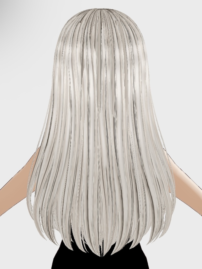 Vroid用 髪テクスチャ 美しい ストレート ロング 黒髪 金髪 リアル系