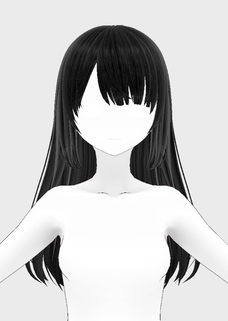 Vroid用 髪テクスチャ 美しい ストレート ロング 黒髪 金髪 リアル系