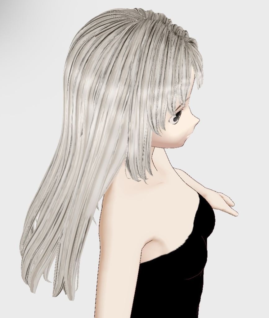 Vroid用 髪テクスチャ 美しい ストレート ロング 黒髪 金髪 リアル系