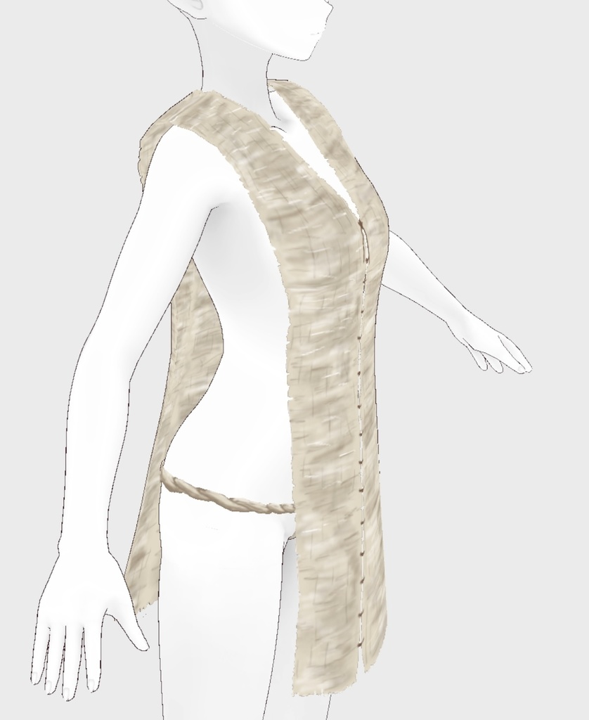 VRoid用 中世服装セット 貫頭衣 麻製服 シンプルデザイン リアル系