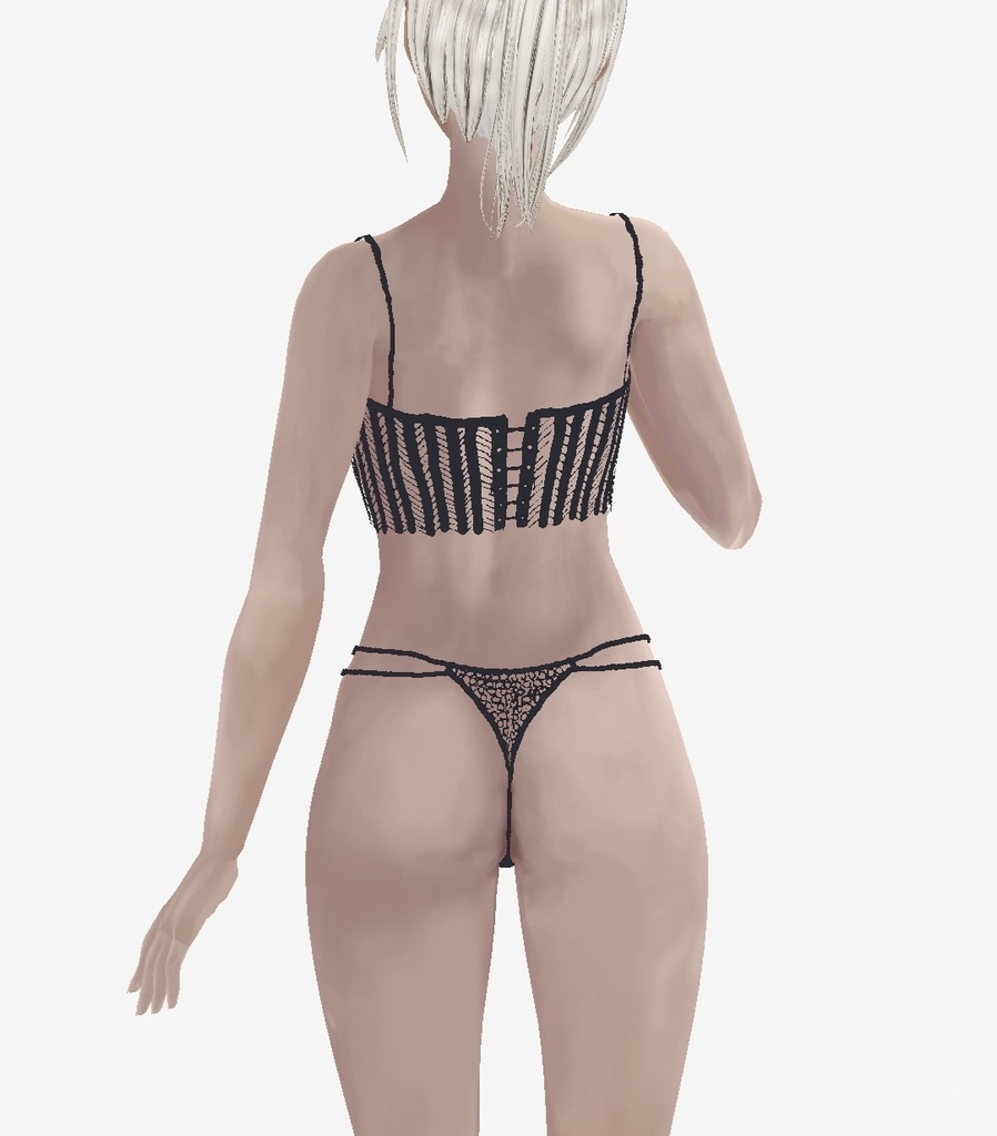 VRoid用 大人のお洒落セクシーなショーツ 黒レース リアル系