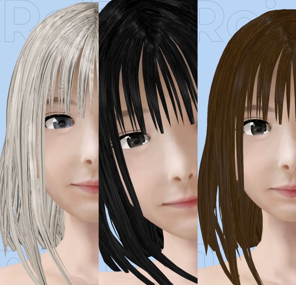 適度なリアル感の着せ替えドール 素体 顔・体・髪型セット 各種カスタムアイテム テクスチャ