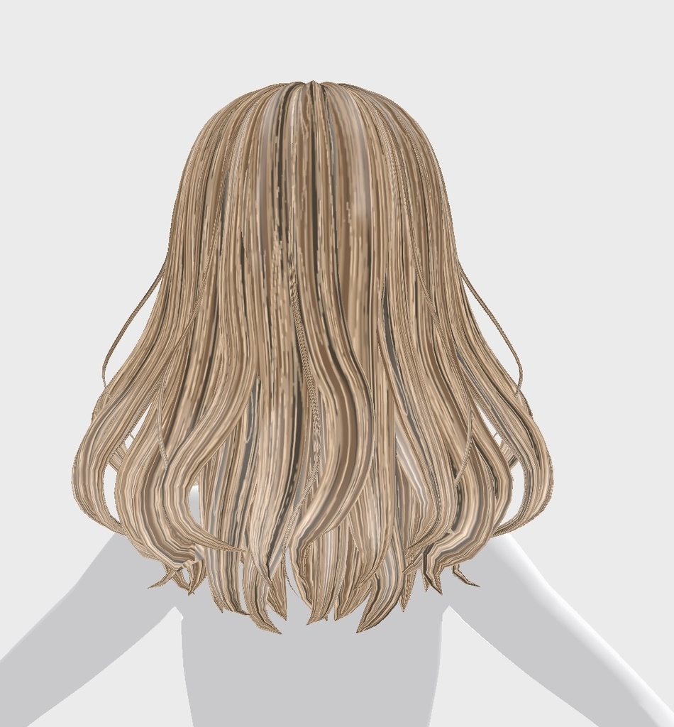 Vroid用 髪テクスチャ 美しい 金髪 メッシュ リアル系