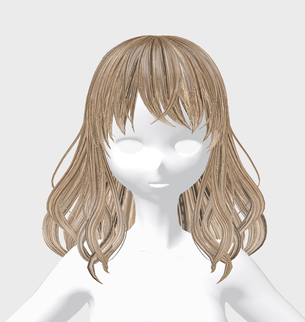 Vroid用 髪テクスチャ 美しい 金髪 メッシュ リアル系