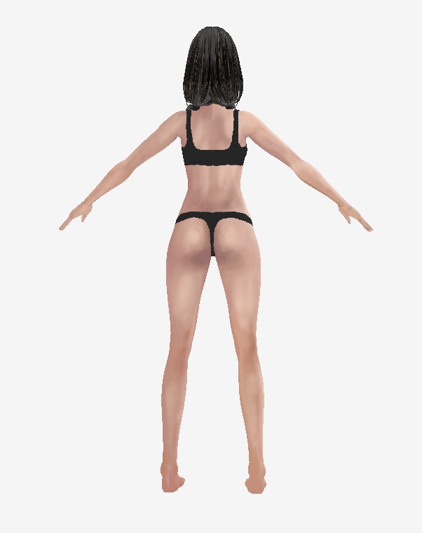 VRoid用 フリー シンプル綿ショーツ 黒・灰・白セット