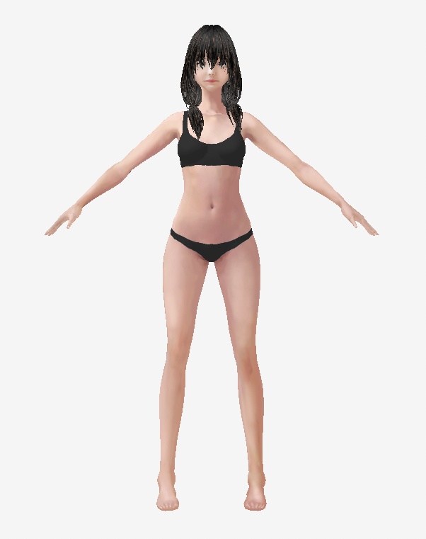 VRoid用　フリー　シンプル綿ショーツ　黒・灰・白セット