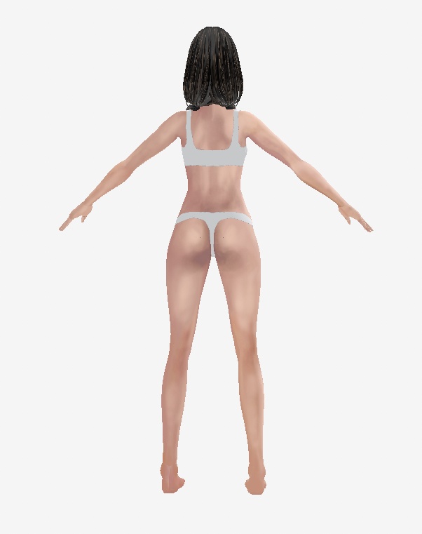 VRoid用 フリー シンプル綿ショーツ 黒・灰・白セット