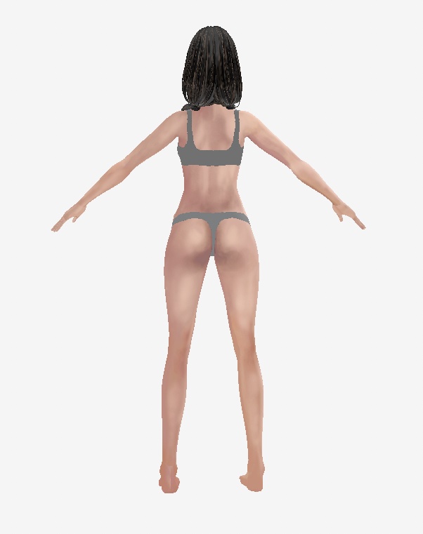 VRoid用 フリー シンプル綿ショーツ 黒・灰・白セット