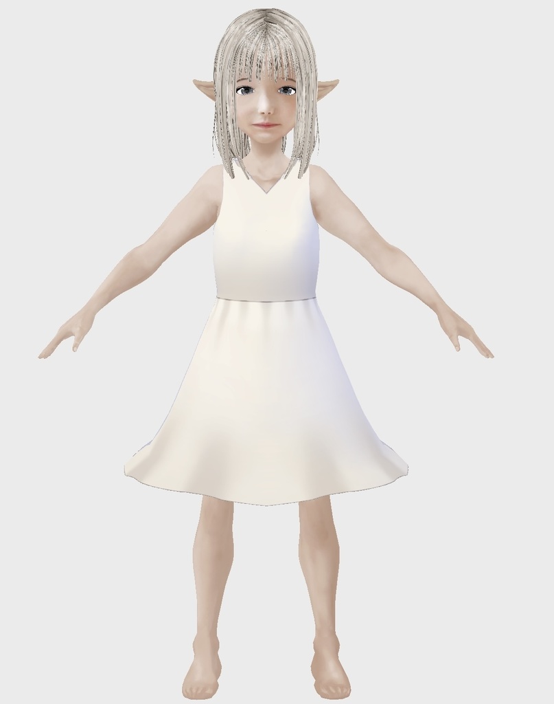 適度なリアル感の着せ替えドール エルフバージョン 素体 顔・体・髪型セット 各種カスタムアイテム テクスチャ
