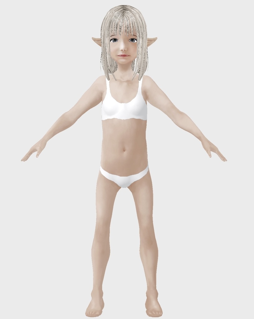 適度なリアル感の着せ替えドール エルフバージョン 素体 顔・体・髪型セット 各種カスタムアイテム テクスチャ