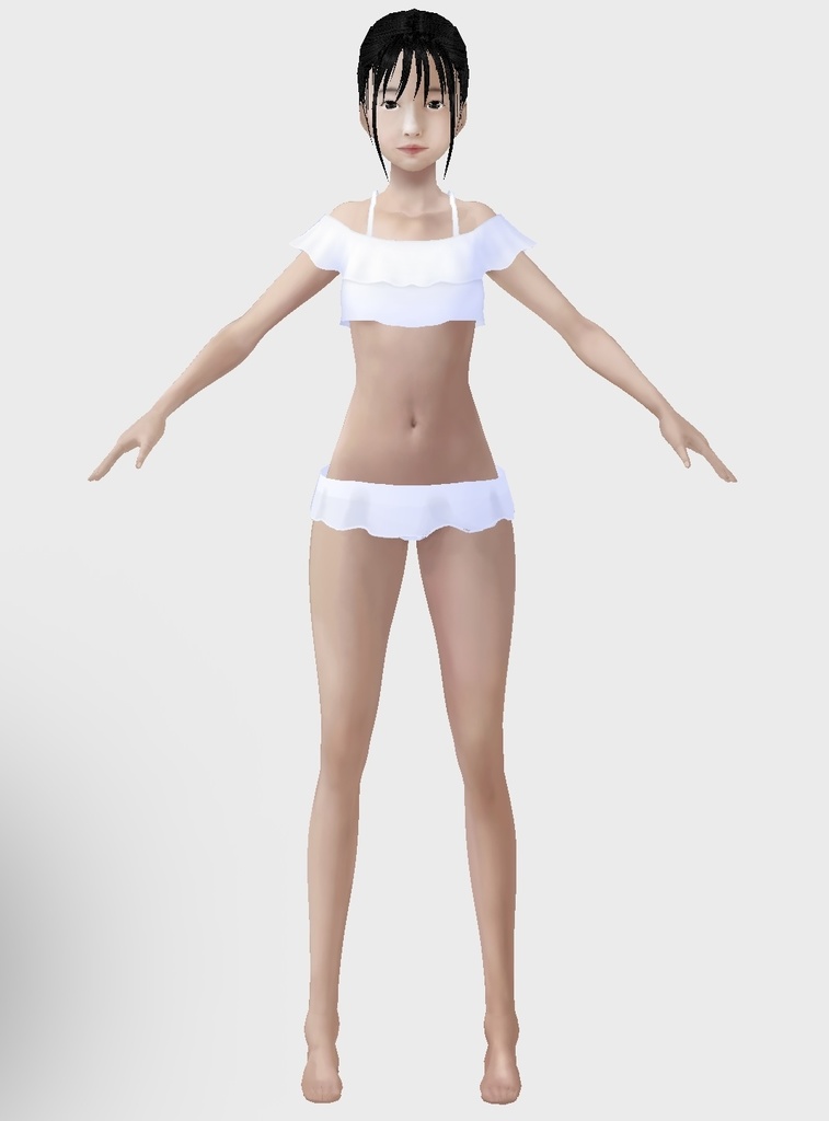 適度なリアル感の着せ替えドール 和風 素体 顔・体・髪型セット 各種カスタムアイテム テクスチャ