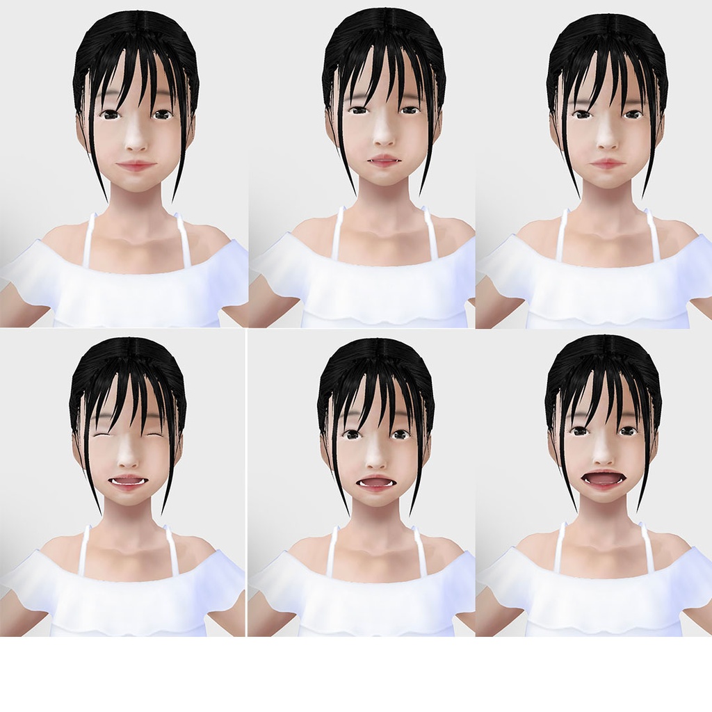 適度なリアル感の着せ替えドール 和風 素体 顔・体・髪型セット 各種カスタムアイテム テクスチャ