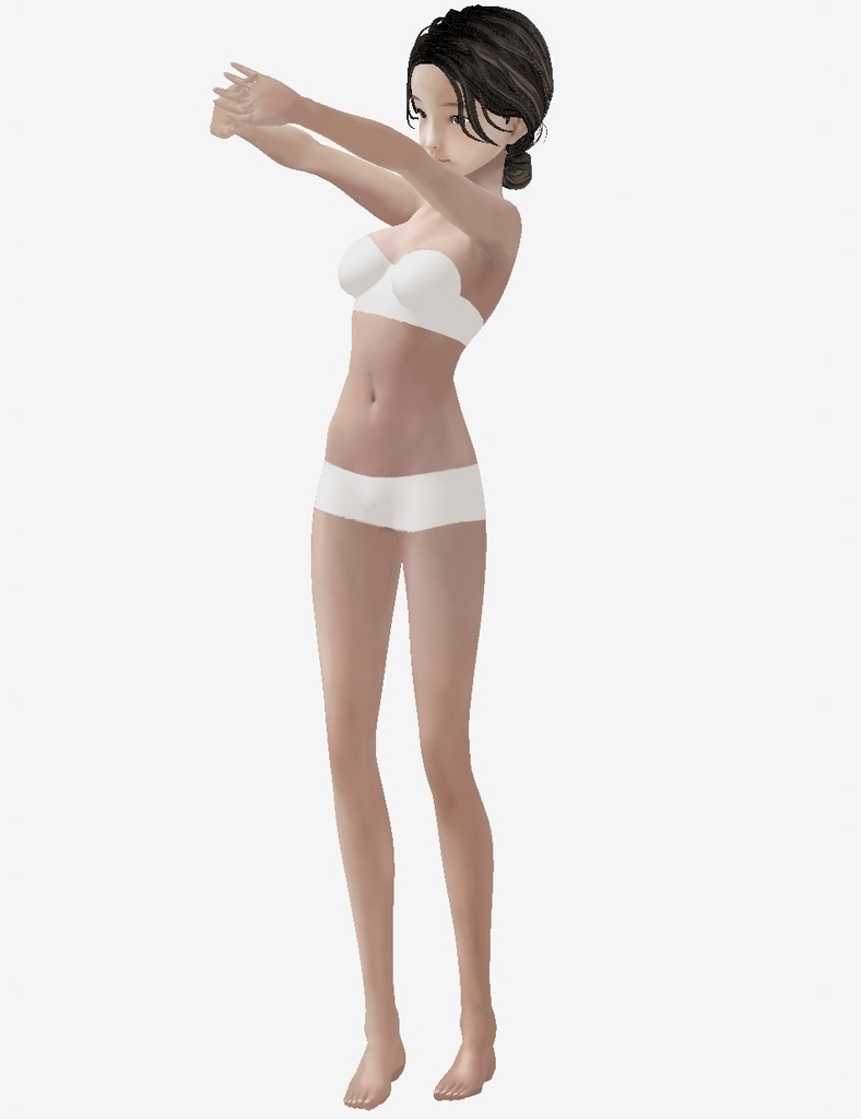 VRoid用 適度なリアル感の着せ替えドール 和風大人 素体 顔・体・髪型セット 各種カスタムアイテム テクスチャ vroidデータ vrmデータ