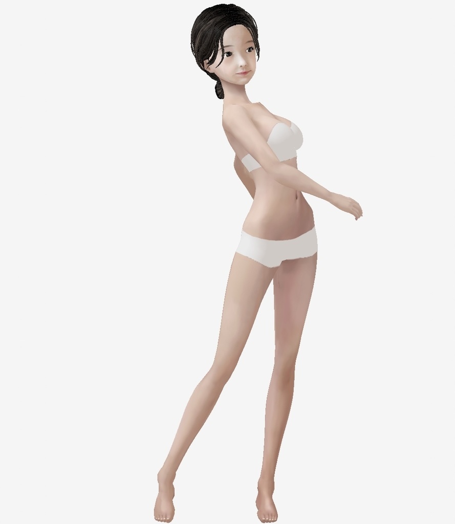 VRoid用 適度なリアル感の着せ替えドール 和風大人 素体 顔・体・髪型セット 各種カスタムアイテム テクスチャ vroidデータ vrmデータ