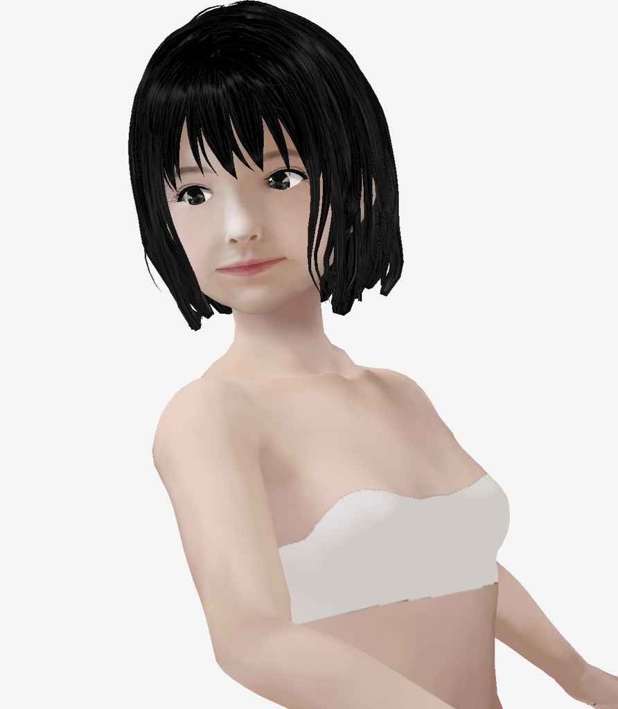 VRoid用　適度なリアル感の着せ替えドール　和風大人　ショートカット　素体　顔・体・髪型セット　各種カスタムアイテム　テクスチャ　vroidデータ　vrmデータ