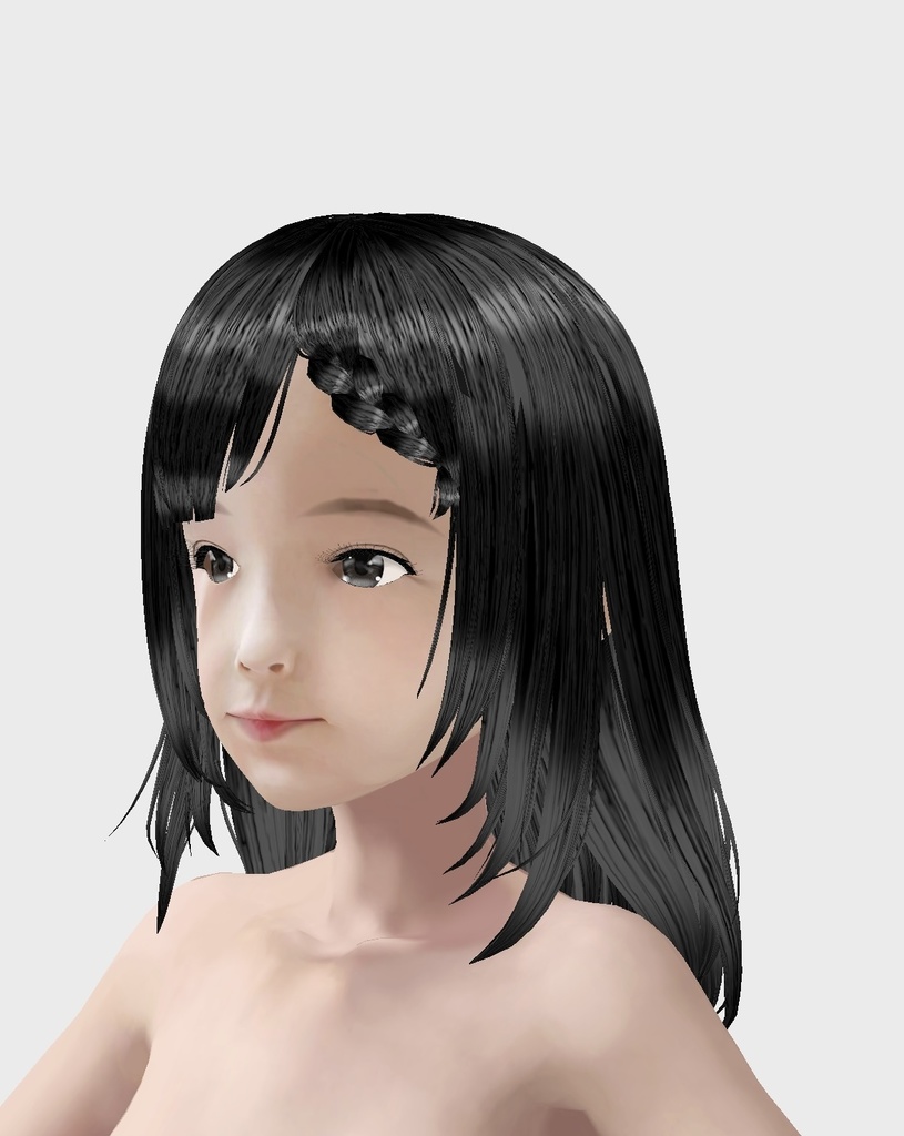 Vroid用 髪型カスタムアイテムとテクスチャ 4セット ロング ショート ポニーテール リアル系