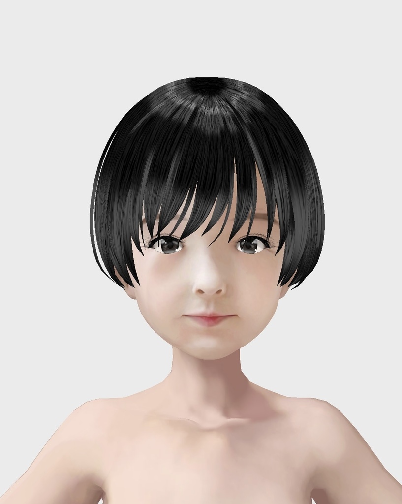 Vroid用 髪型カスタムアイテムとテクスチャ 4セット ロング ショート ポニーテール リアル系