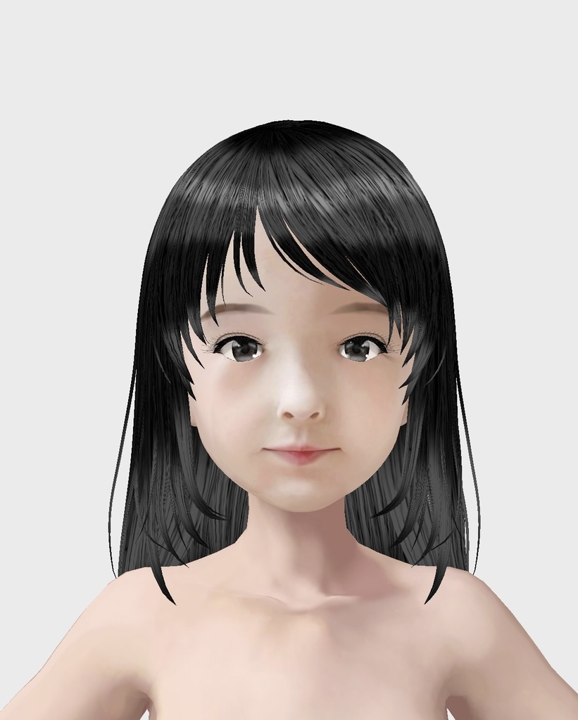 Vroid用 髪型カスタムアイテムとテクスチャ 4セット ロング ショート ポニーテール リアル系